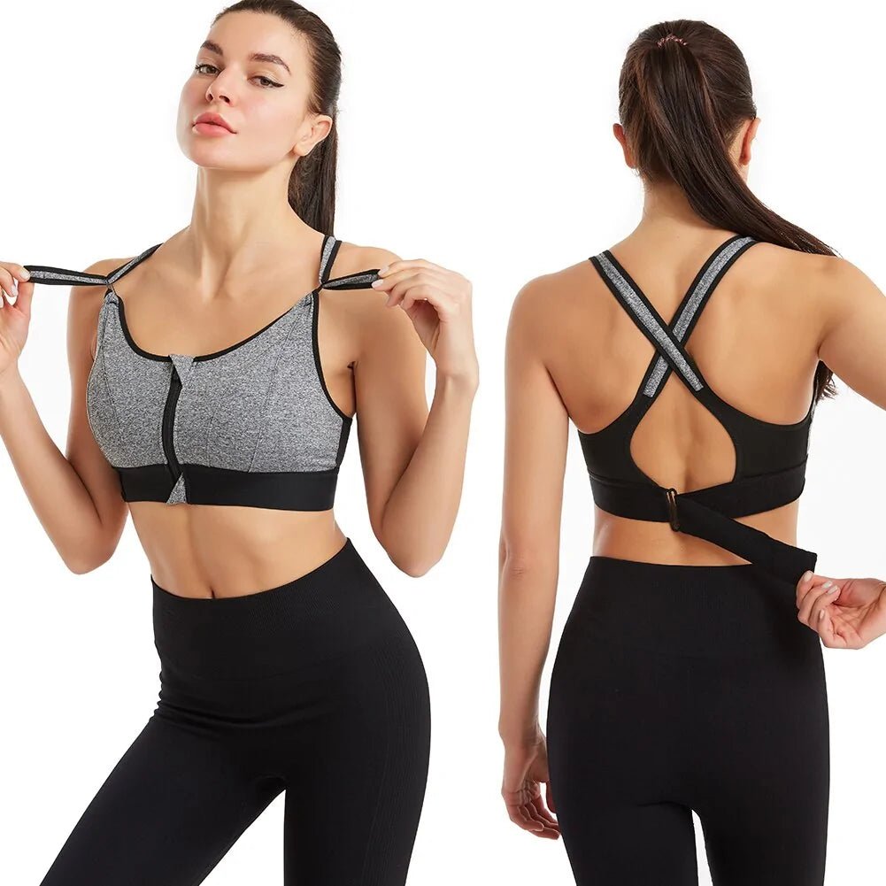 Sports Women Bra Crop Top - Front closure - SensorySoft