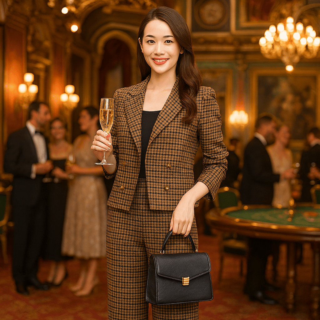 Spring 2025 Women's Plaid Suit Set with Pants - SensorySoftShop