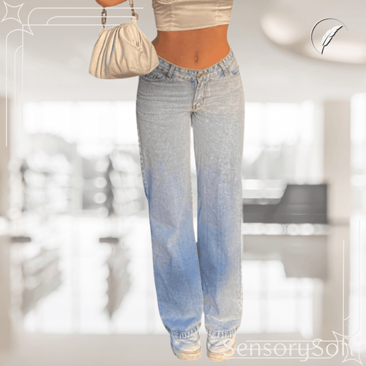 Straight Leg Jeans - Denim Blue - SensorySoft
