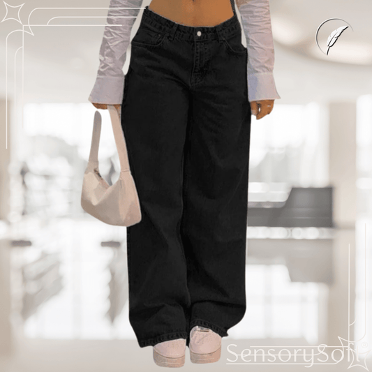 Straight Leg Jeans - Timeless Black - SensorySoft