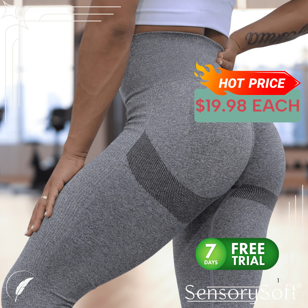 Stretchy High Waist Exercise Leggings - SensorySoft
