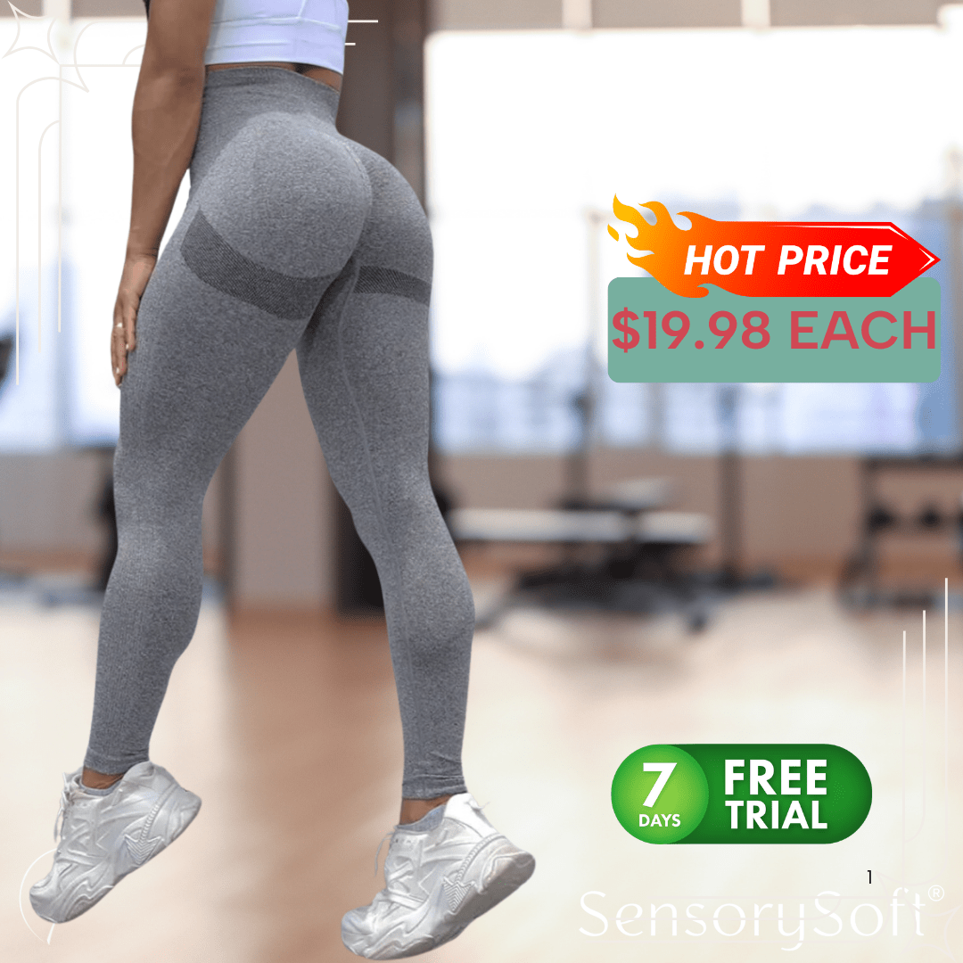 Stretchy High Waist Exercise Leggings - SensorySoft