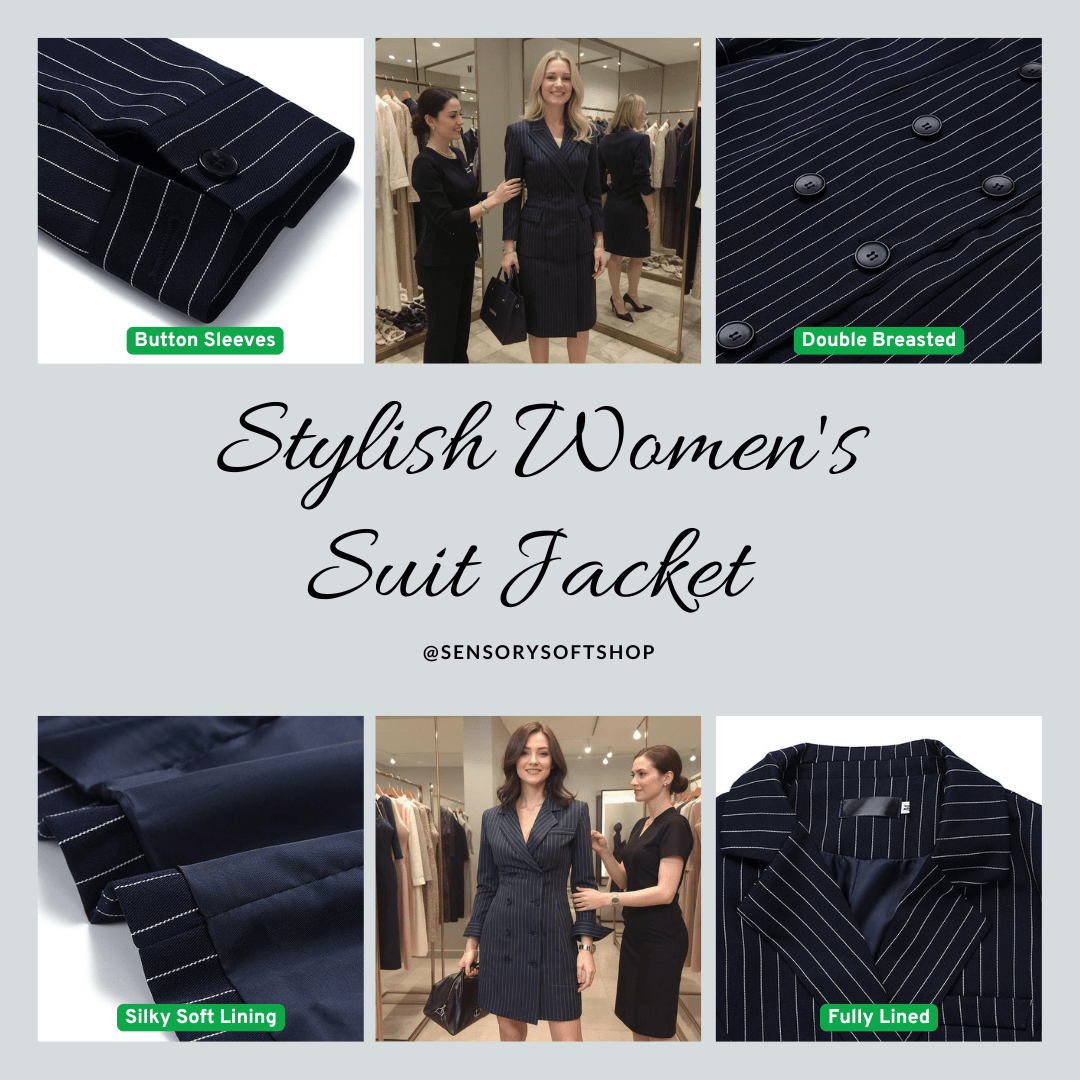 Stylish Women's Suit Jacket for Any Occasion - SensorySoftShop