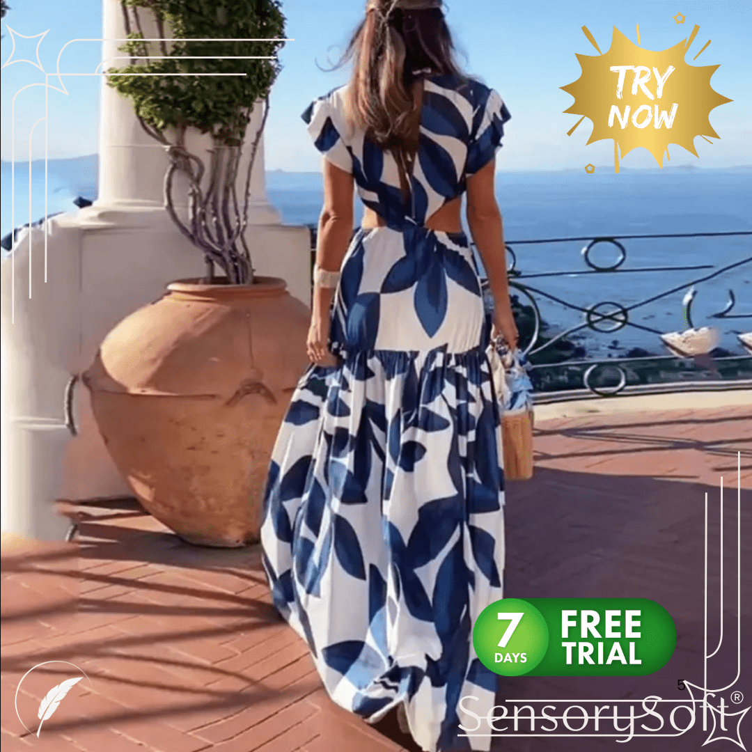 Summer Maxi Butterfly Print Dress - SensorySoft