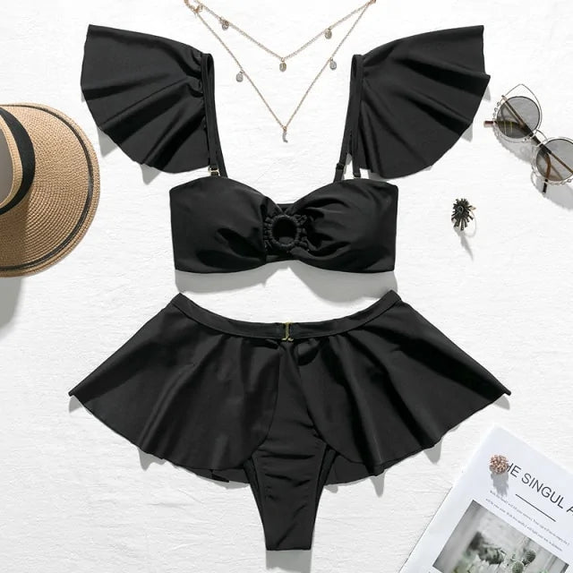 Swimsuit High Waist Bikini – Traditional Black - SensorySoft