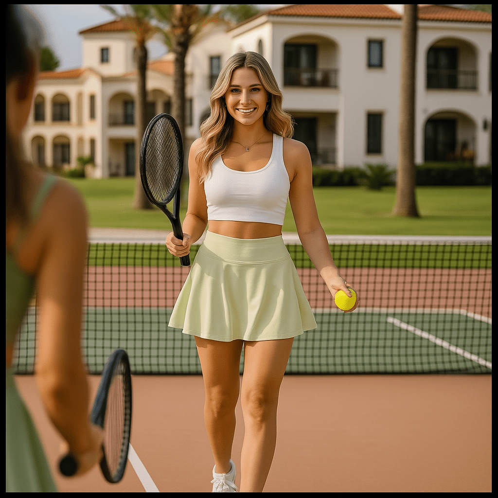 Tennis Skirt Fitness Badminton Two Piece Sport Skirts - SensorySoft