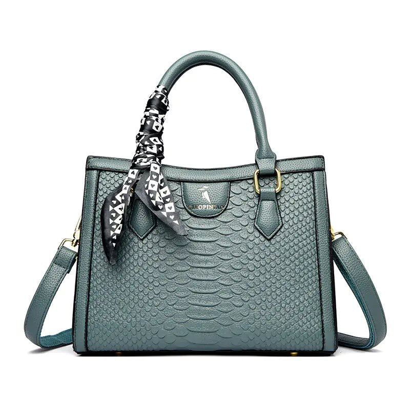 Textured Silk Scarf Pattern Crossbody Handbag - In Calming Blue - SensorySoft