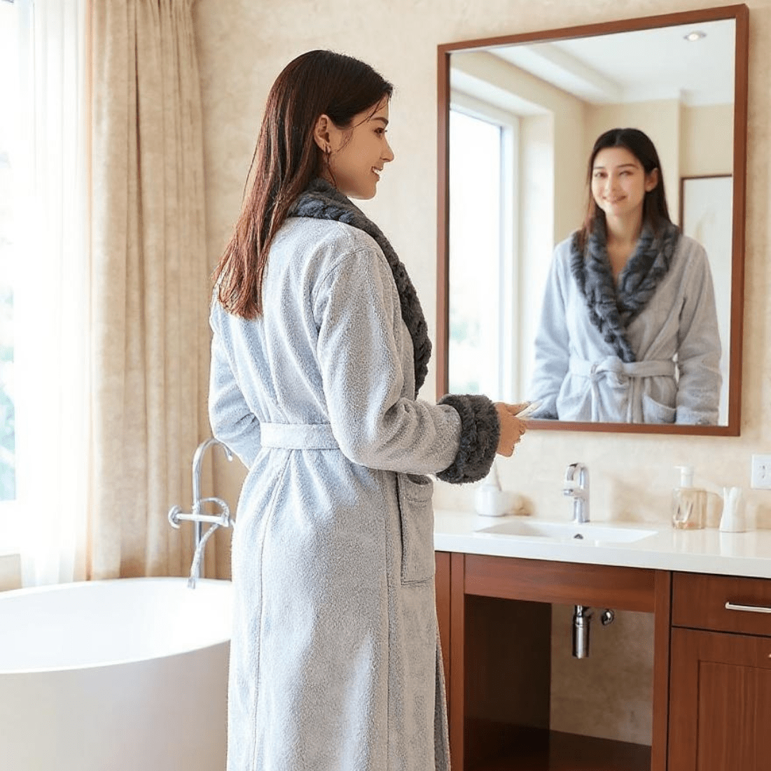 Thick and Long Flannel Bathrobe - SensorySoft