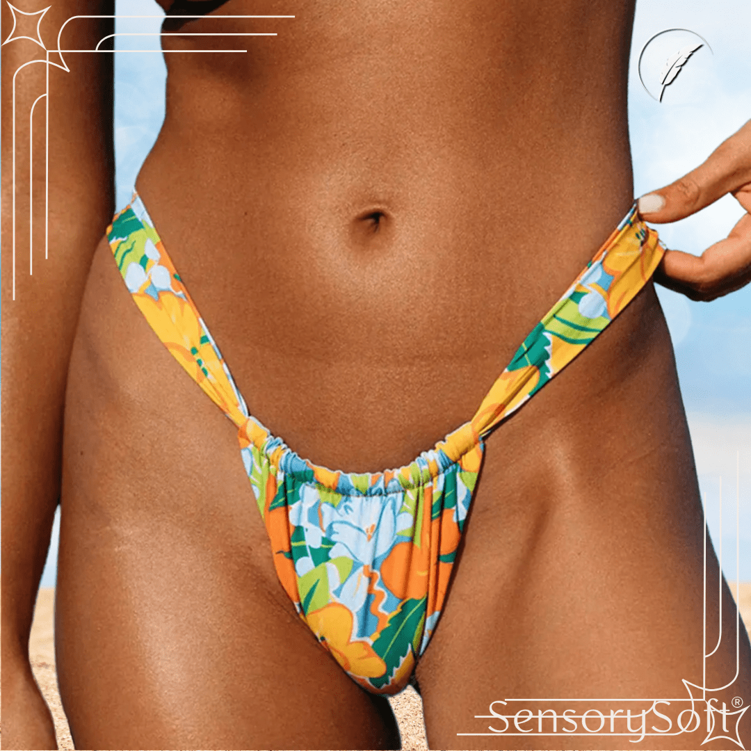 Thong Brazilian Bikinis Set - Blue and Yellow Bathing Suit Beachwear - SensorySoft