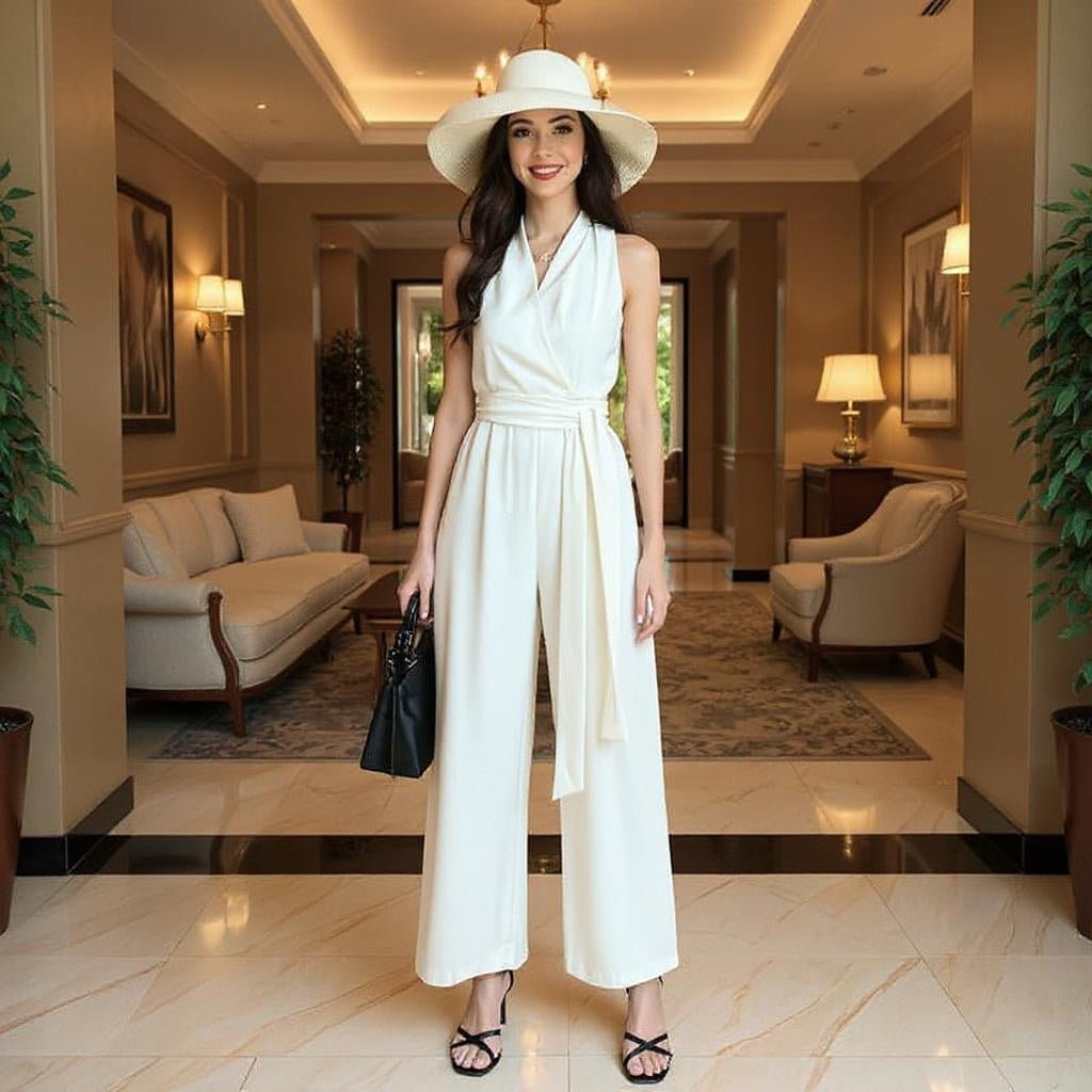 Trendy Women's Wide Leg Pants Overalls Suit - SensorySoftShop