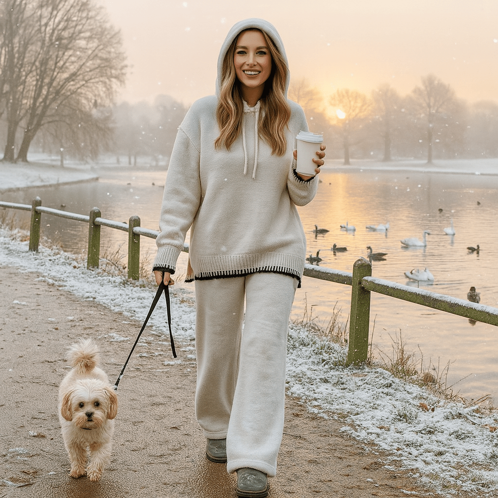 Two - Piece Warm Set - Ladies Two - Piece Winter Warm Woolen Set - SensorySoft