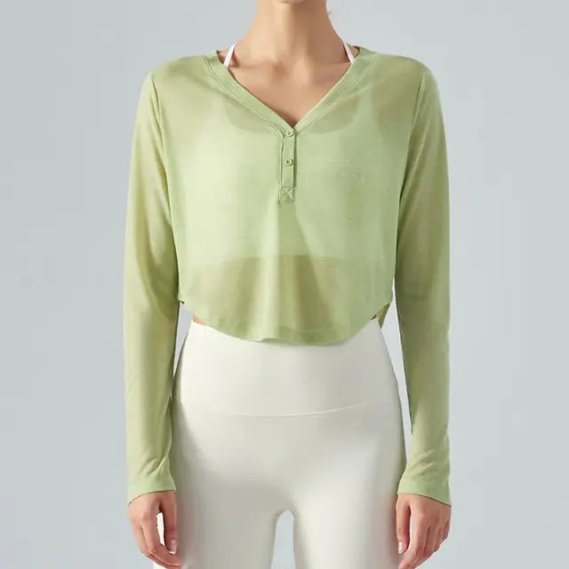 V - Neck Yoga Top Sports Shirts - Short & Long Sleeved design - SensorySoft