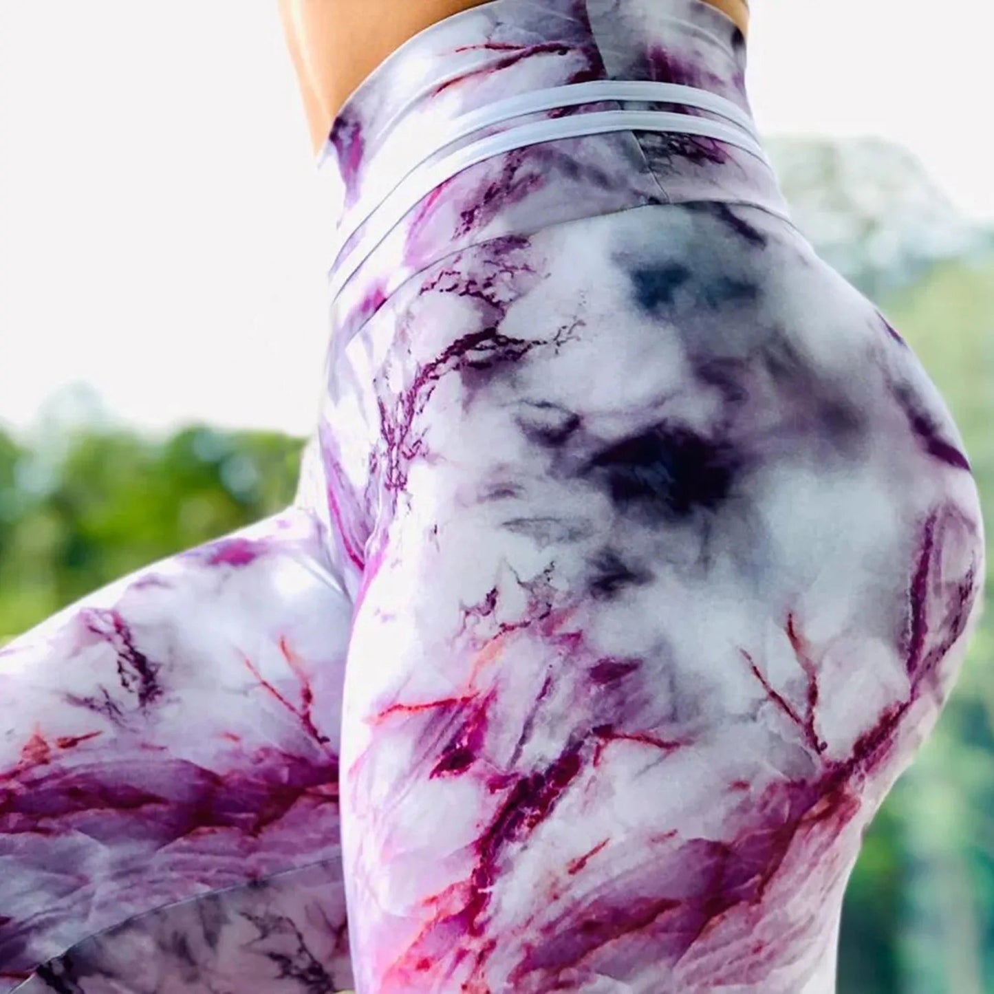 Vibrant Printed High - Waist Push - Up Workout Leggings - 6 patterns - SensorySoft