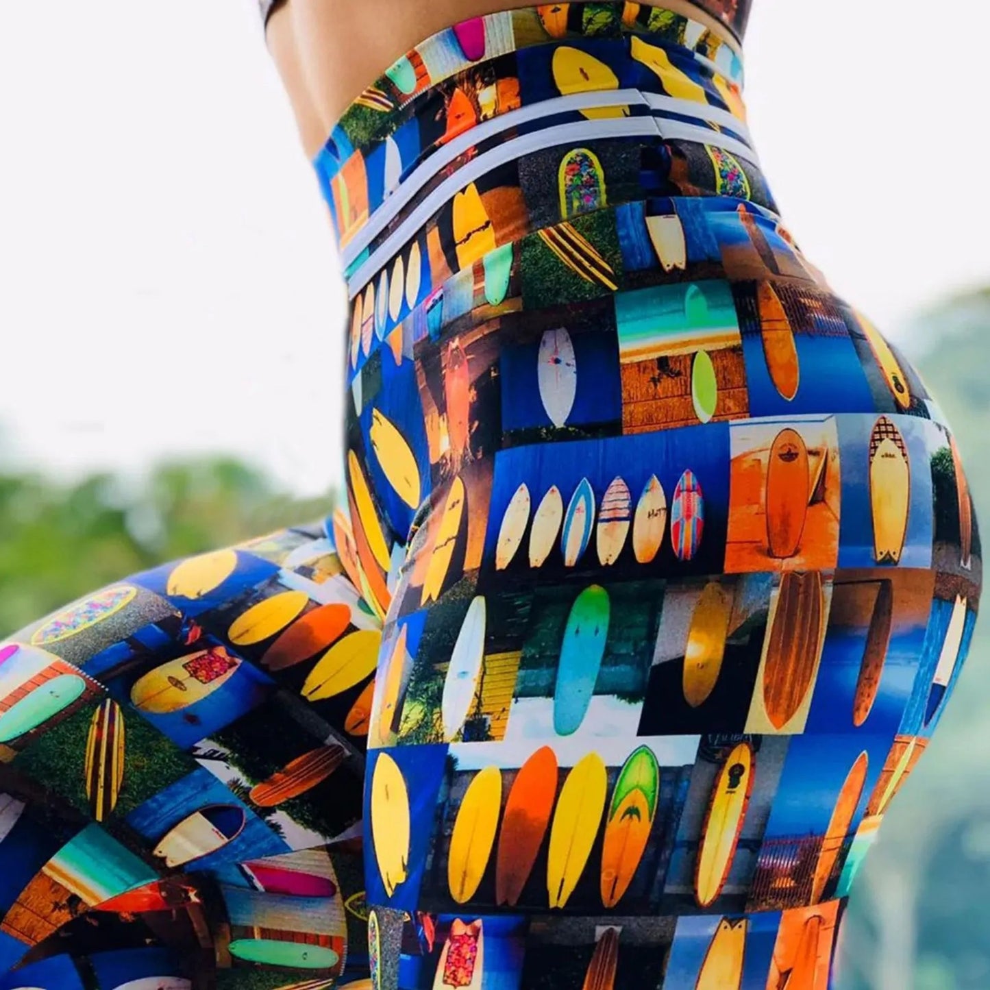 Vibrant Printed High - Waist Push - Up Workout Leggings - 6 patterns - SensorySoft