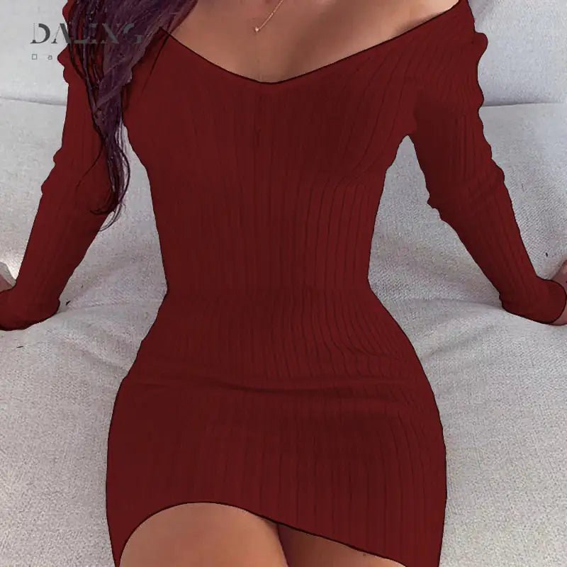 Warm & Sexy Off Shoulder Sweater Dresses - SensorySoftShop