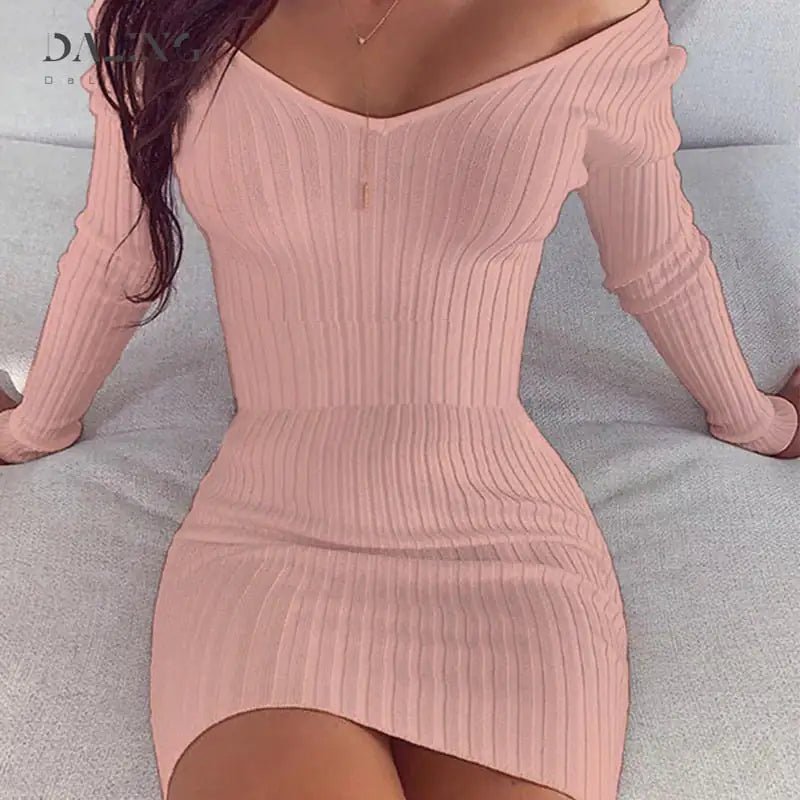 Warm & Sexy Off Shoulder Sweater Dresses - SensorySoftShop
