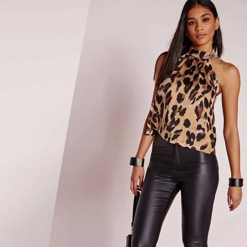 Women Blouses Sexy Leopard Print Ladies Shirts - SensorySoftShop