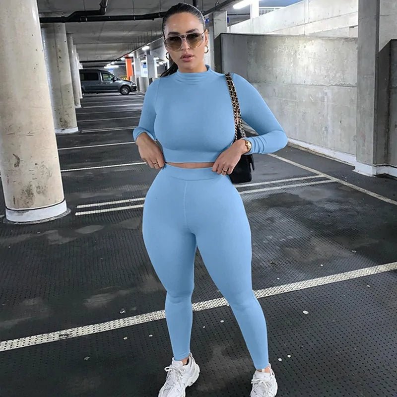 Women Sport Fitness 2 Two Piece Set Tracksuit - SensorySoftShop