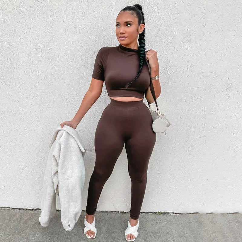 Women Sport Fitness 2 Two Piece Set Tracksuit - SensorySoftShop