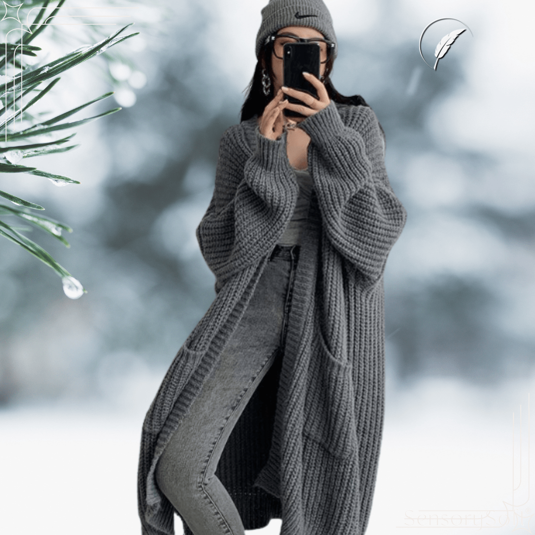 Women's Long Knit Cardigan for Spring - SensorySoft