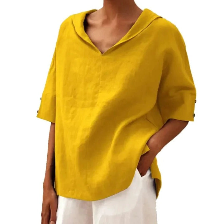 Women's Loose Cotton and Linen Shirt - SensorySoftShop