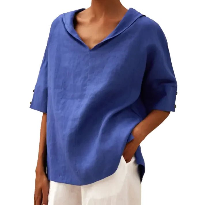Women's Loose Cotton and Linen Shirt - SensorySoftShop