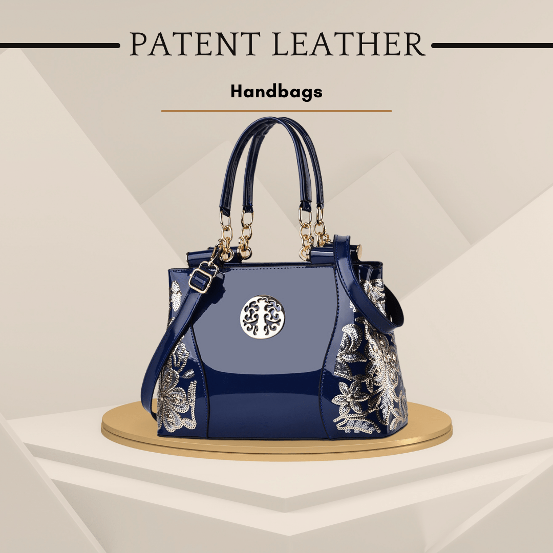 Women's Patent Leather Cowhide Shoulder Bag - SensorySoft