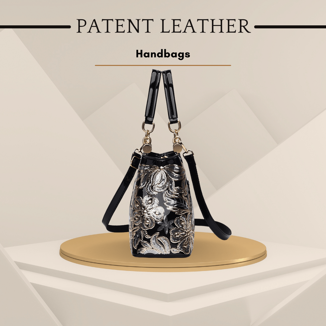 Women's Patent Leather Cowhide Shoulder Bag - SensorySoft
