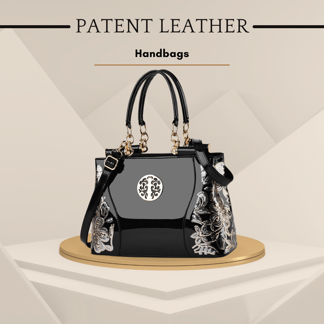 Women's Patent Leather Cowhide Shoulder Bag - SensorySoft