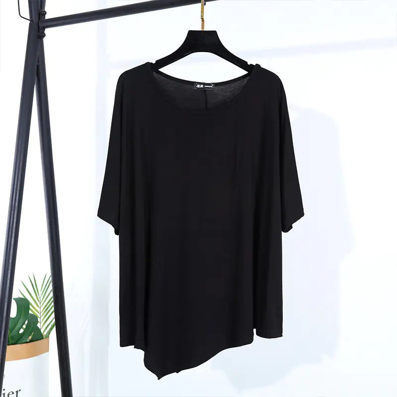 Women's Short Sleeve Irregular Modal T-Shirt 2025 Summer - SensorySoft