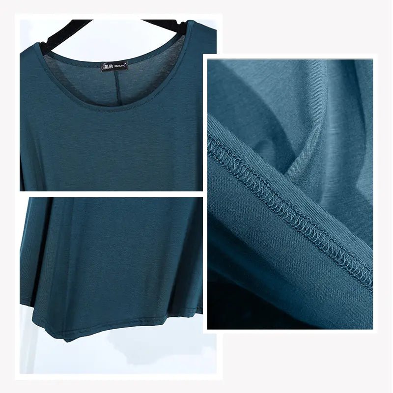 Women's Short Sleeve Irregular Modal T-Shirt 2025 Summer - SensorySoft