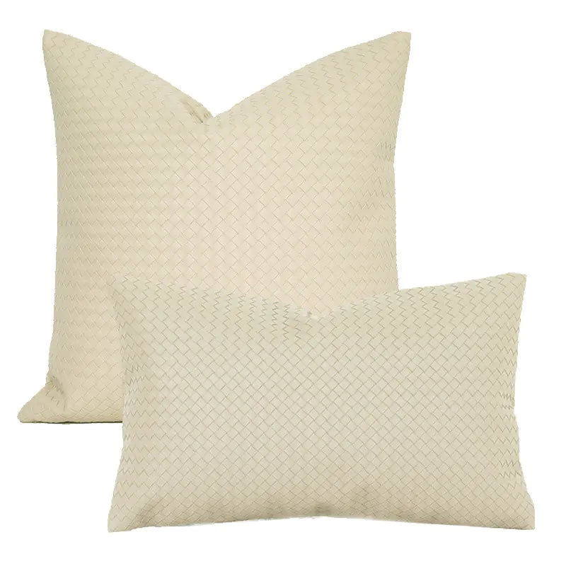 Woven Textured PU Leather Pillow Covers - SensorySoft