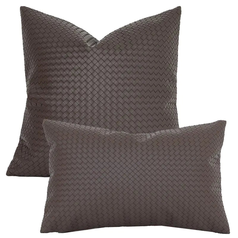 Woven Textured PU Leather Pillow Covers - SensorySoft