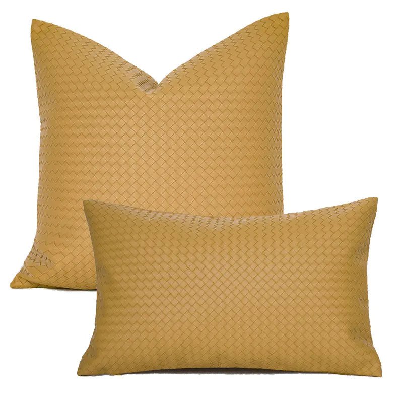Woven Textured PU Leather Pillow Covers - SensorySoft