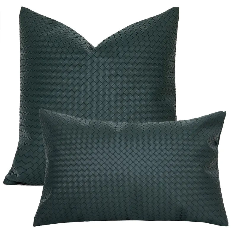 Woven Textured PU Leather Pillow Covers - SensorySoft