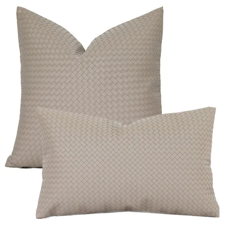 Woven Textured PU Leather Pillow Covers - SensorySoft