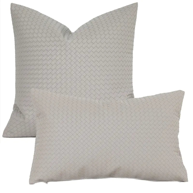 Woven Textured PU Leather Pillow Covers - SensorySoft