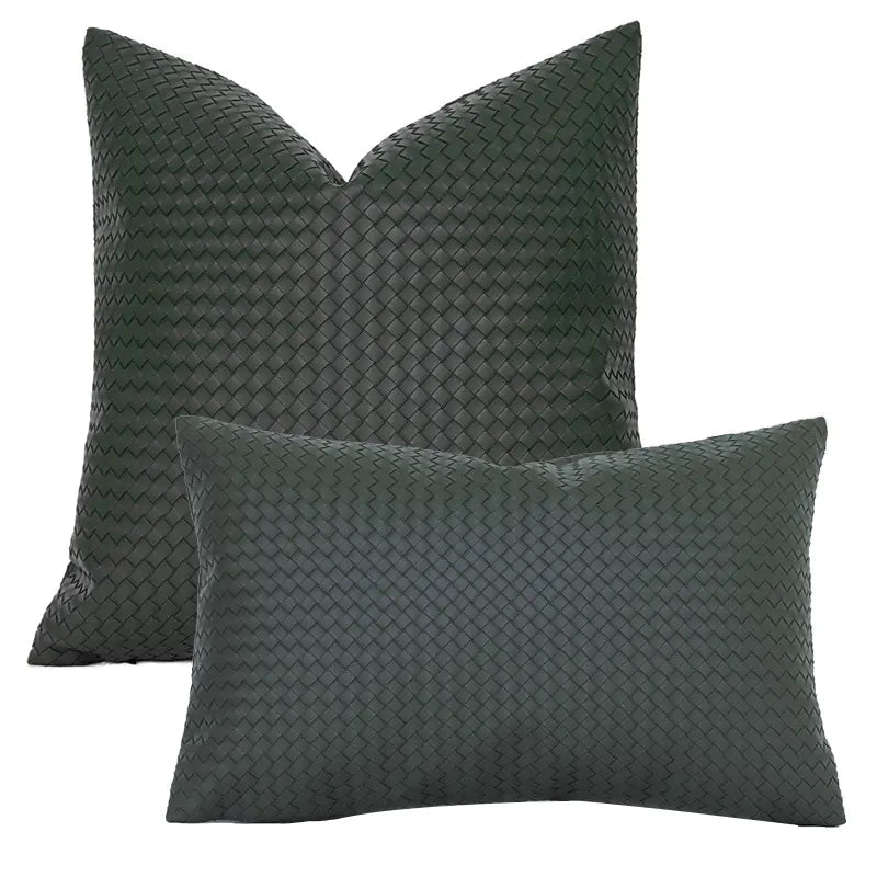 Woven Textured PU Leather Pillow Covers - SensorySoft