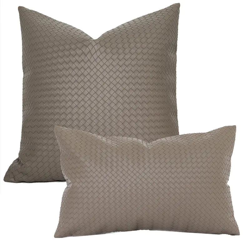 Woven Textured PU Leather Pillow Covers - SensorySoft