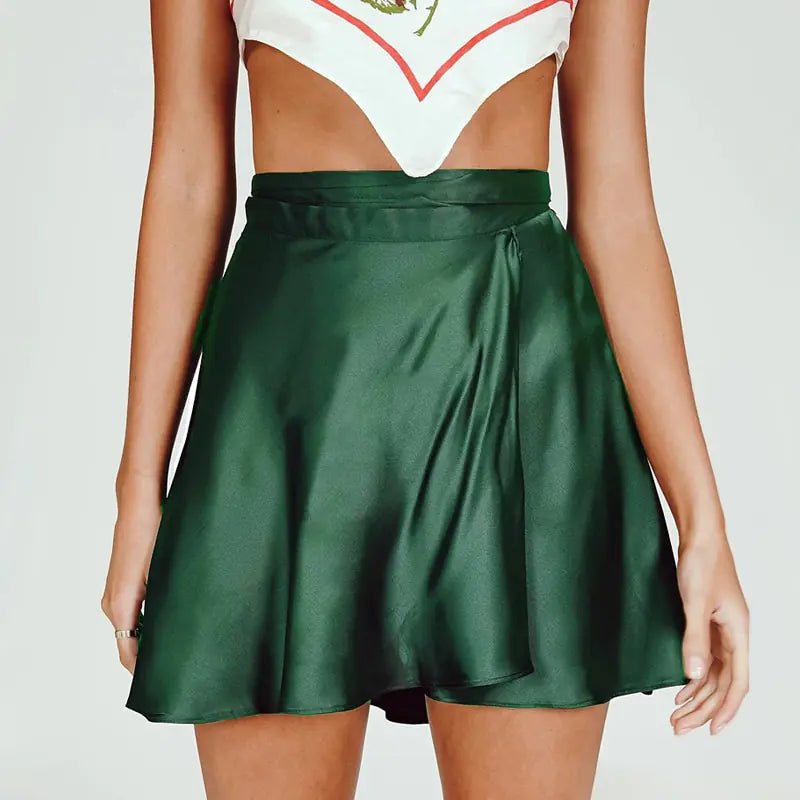 Wrap - Designed Satin Mini Skirt - SensorySoftShop