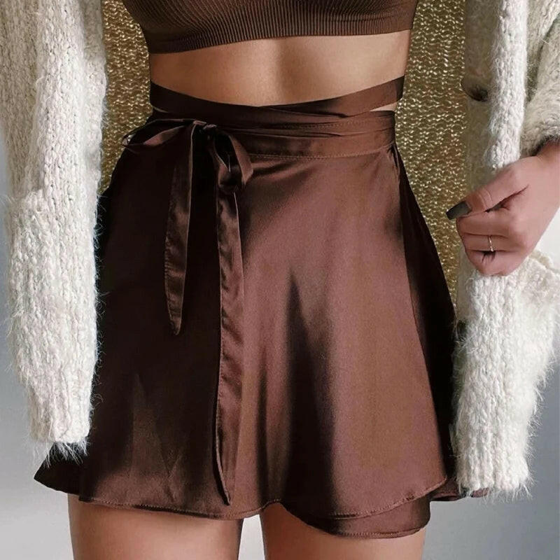 Wrap - Designed Satin Mini Skirt - SensorySoftShop
