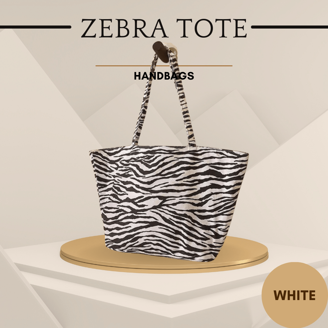 Zebra Stripe Tote Bag – Chic Leopard Print Shoulder Bag - SensorySoft