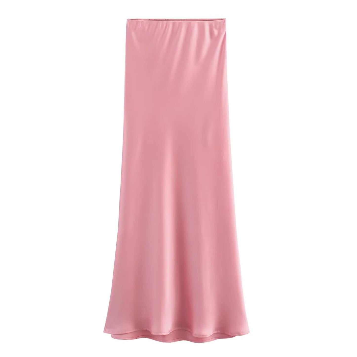 Women's Satin Pleated Midi Skirt