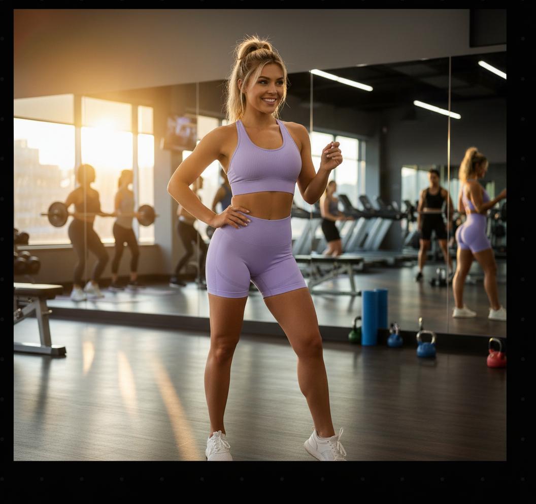 Women's Seamless Yoga Shorts in Lilac