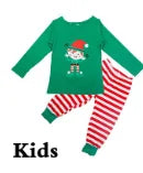 Christmas Pajamas Sets Striped Cartoon Print - NO25