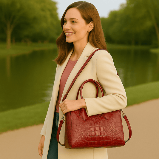 2025 New Women's Vintage Crocodile Leather Tote Bag - SensorySoft