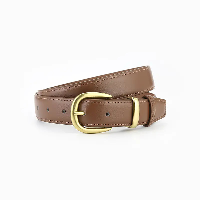 Ladies' Vintage Black Leather Belt for Jeans and Skirts
