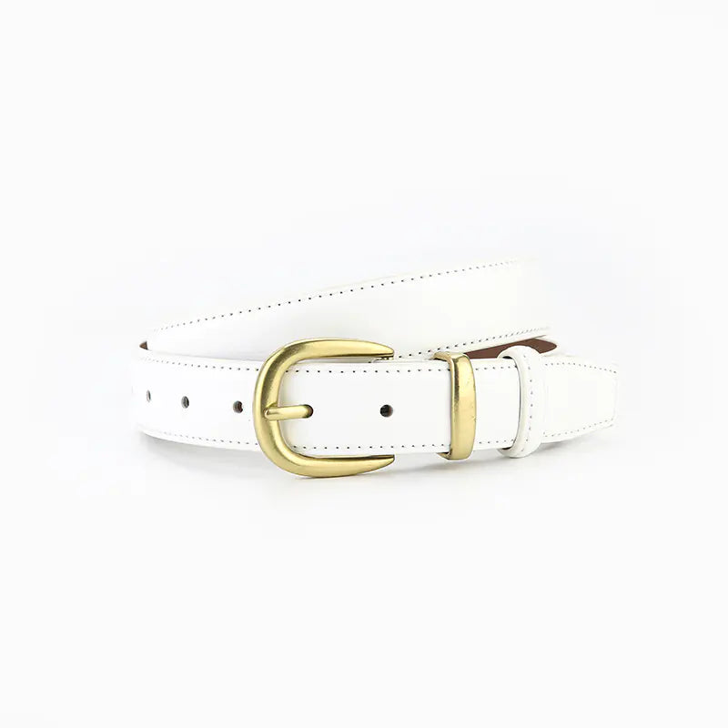 Ladies' Vintage Black Leather Belt for Jeans and Skirts