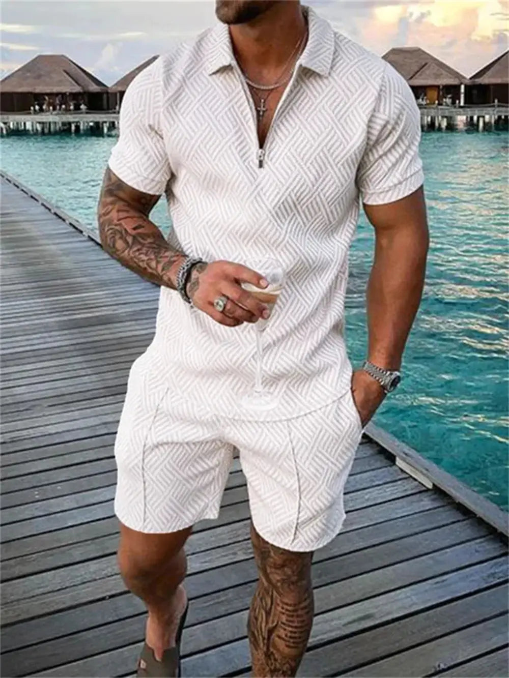 2025 Summer Men's Two-Piece Casual Sportswear Set