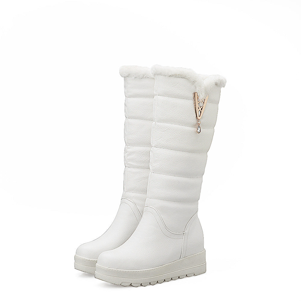 Women's High-Top Winter Snow Boots with Thick Sole